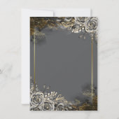 黒エレガントバラグレー退職 招待状 (裏面)