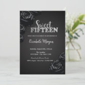 黒エレガントバラゴシック15誕生日 招待状 (スタンド正面)
