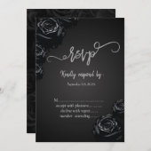 黒エレガントバラゴシックRSVP招待状 招待状 (正面/裏面)