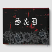 黒エレガントバラレッドグランジブ結婚ラック ゲストブック (裏面)