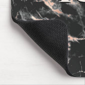 黒エレガントバラ金ゴールドガーリー大理石アートモノグラム マウスパッド (コーナー)