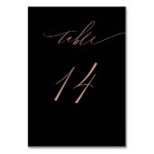 黒エレガントバラ金ゴールドスクリプトNo 14結婚 テーブルナンバー (裏面)