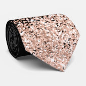 黒エレガントバラ金ゴールドフェイクグリッターネックタイ ネクタイ (ロール)