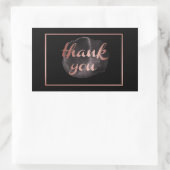 黒エレガントバラ金ゴールドフォイル金属感謝していユー 長方形シール (バッグ)