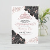 黒エレガントバラ金ゴールドフローラキンセアニェラ 招待状 (スタンド正面)