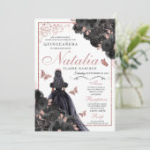 黒エレガントバラ金ゴールドフローラキンセアニェラInv 招待状 (スタンド正面)