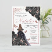 黒エレガントバラ金ゴールドフローラキンセアニェラInv 招待状 (スタンド正面)