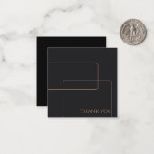 黒エレガントバラ金ゴールドモダン ノートカード (正面/裏面インサイチュ)