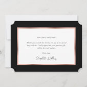 黒エレガントバラ金ゴールド写真卒業 サンキューカード (裏面)