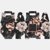 黒エレガントバラ金ゴールド誕生日はテンプレートを好む フェイバーボックス (見開き)