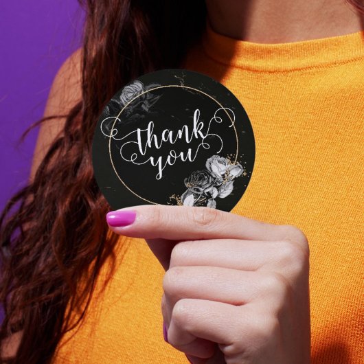 黒エレガントバラ ラウンドシール