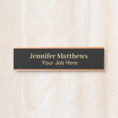 黒エレガントパーソナライズされたと金ゴールドのドアの標識 サインプレート (正面)