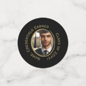 黒エレガントパーソナライズされたと金ゴールドの大学院の写真 コンフェッティ (スモール正面)