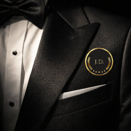 黒エレガントパーソナライズされたと金ゴールド 缶バッジ