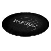 黒エレガントパーソナライズされた姓 |名前 カッティングボード (角)