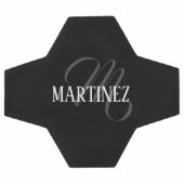 黒エレガントパーソナライズされた姓 |名前 サッカーボール (フラット)