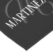 黒エレガントパーソナライズされた姓 |名前 ショートテーブルランナー (コーナー)