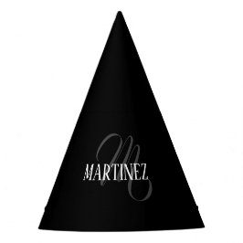 黒エレガントパーソナライズされた姓 |名前 パーティーハット