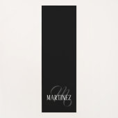 黒エレガントパーソナライズされた姓 |名前 ヨガマット (正面)