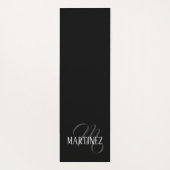 黒エレガントパーソナライズされた姓 |名前 ヨガマット (裏面)