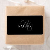 黒エレガントパーソナライズされた姓 |名前 ラベル (インサイチュ)