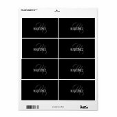 黒エレガントパーソナライズされた姓 |名前 ラベル (フルシート)