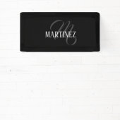 黒エレガントパーソナライズされた姓 |名前 横断幕 (インサイチュ)