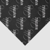 黒エレガントパーソナライズされた姓 |名前 薄葉紙 (詳細)