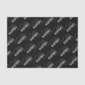 黒エレガントパーソナライズされた姓 |名前 薄葉紙 (正面)