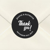 黒エレガントパーソナライズされた有感謝結婚式の引き出物 ラウンドシール