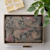 黒エレガントビクトリアン華美フローラ 薄葉紙 (ギフト)