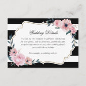 黒エレガントピストライプのンクフローラ結婚詳細 エンクロージャーカード (正面)
