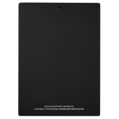 黒エレガントピンクのモノグパーソナライズされたラム名 クリップボード (裏面)