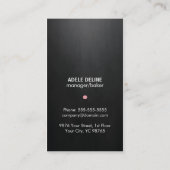 黒エレガントピンクカップケーキスイーツベーカリー店 名刺 (裏面)