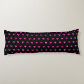 黒エレガントピンクダイヤモンドハートグラムベッドルーム ボディピロー (裏面)