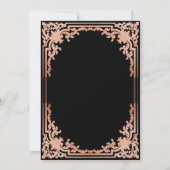 黒エレガントピンク書道ヴィンテージ結婚式 招待状 (裏面)