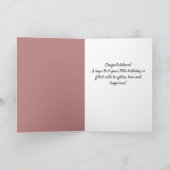 黒エレガントピンク水彩70誕生日写真 カード (内部)