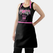 黒エレガントピンク100歳の誕生日フローラ エプロン (インサイチュ)
