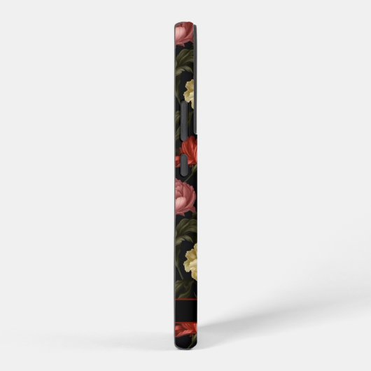 黒エレガントファンタジーフローラパーソナライズされた SAMSUNG GALAXYケース (右側面)