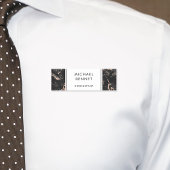 黒エレガントフェイク大理石コンサルタントビジネス 名札