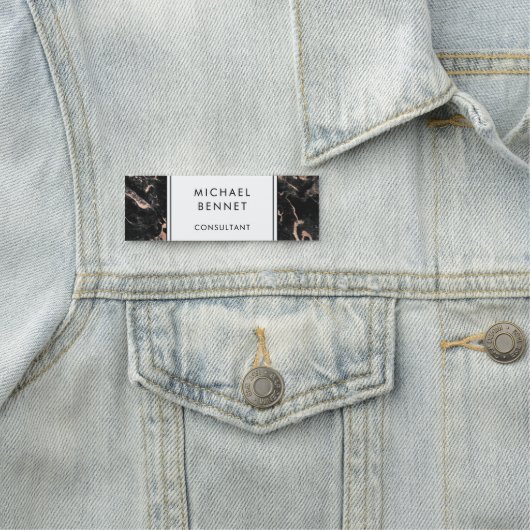 黒エレガントフェイク大理石コンサルタントビジネス 名札 (インサイチュ)