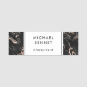 黒エレガントフェイク大理石コンサルタントビジネス 名札 (正面)