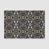 黒エレガントフェイク華美金ゴールドダマスク 薄葉紙 (正面)