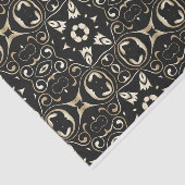 黒エレガントフェイク華美金ゴールドダマスク 薄葉紙 (詳細)