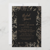 黒エレガントフェイク金ゴールドフローラブライダルシャワー (正面)