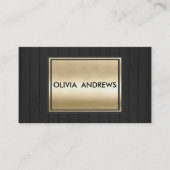 黒エレガントフェイク金ゴールド素朴モダン材 名刺 (正面)