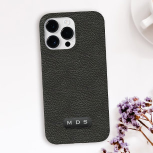 黒エレガントフェイク革ルックモノグラムの Case-Mate iPhone 14 PRO MAXケース