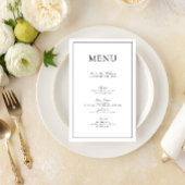 黒エレガントフォーマルと白のスクリプ結婚トのメニュー