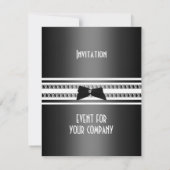 黒エレガントフォーマルタイ銀グレーディナー2 招待状 (裏面)