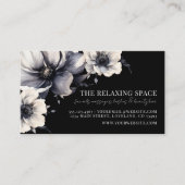 黒エレガントフローラアポイントメントリマインダーカード 名刺 (正面)